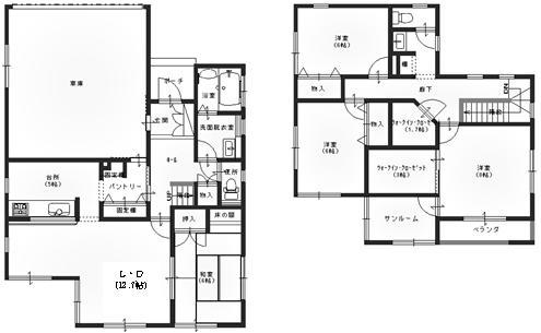 Floor plan. 21.5 million yen, 4LDK + S (storeroom), Land area 197.07 sq m , Building area 160.61 sq m