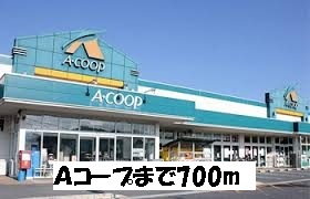 Supermarket. 700m to A Co-op (super)