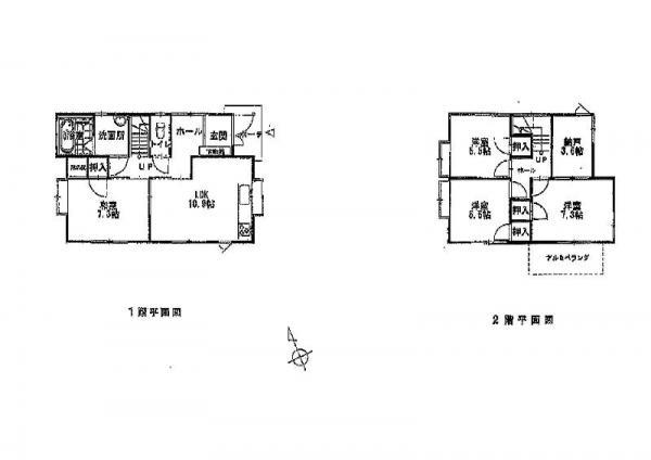 Floor plan. 14,980,000 yen, 4LDK+S, Land area 181.74 sq m , Building area 98 sq m