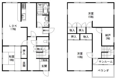 Floor plan. 12.8 million yen, 3LDK, Land area 237.77 sq m , Building area 133.72 sq m