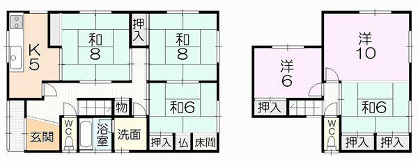 Floor plan. 10.9 million yen, 6K, Land area 193.43 sq m , Building area 125.6 sq m