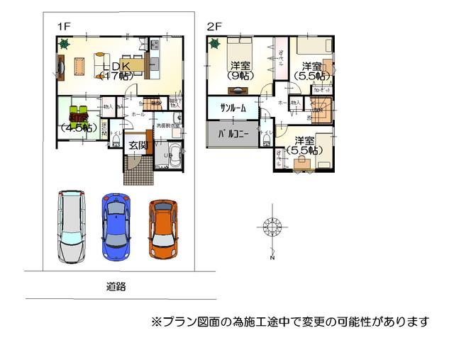 Floor plan. 20,830,000 yen, 4LDK, Land area 147.27 sq m , Utility costs also a great help in building area 107.47 sq m "low-carbon housing."!
