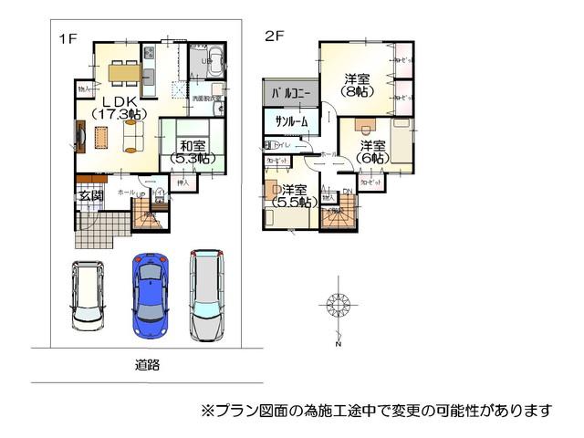 Floor plan. 20,830,000 yen, 4LDK, Land area 147.27 sq m , Utility costs also a great help in building area 107.61 sq m "low-carbon housing."!