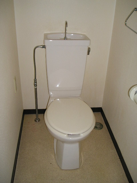 Toilet. When tenants are installed the hot water washing toilet seat