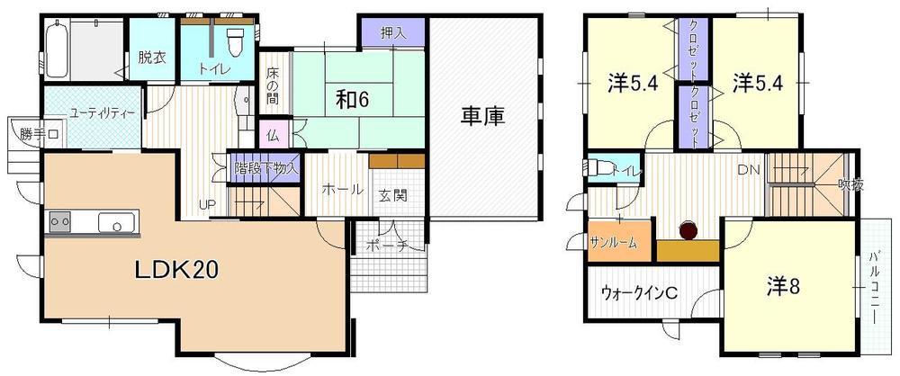 Floor plan. 25,800,000 yen, 4LDK, Land area 222.39 sq m , Building area 155.88 sq m