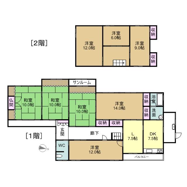 Floor plan. 8 million yen, 8LDK, Land area 439 sq m , Building area 209.53 sq m
