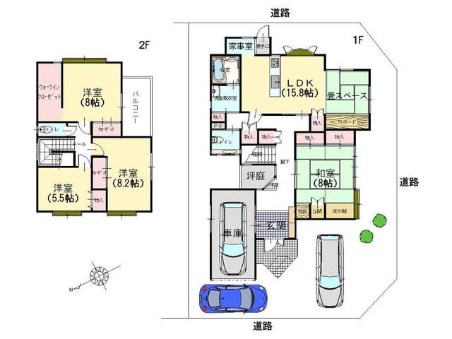 Floor plan. 21.9 million yen, 5LDK, Land area 236.46 sq m , Building area 153.94 sq m LDK15.8 (inner tatami space 4.5)