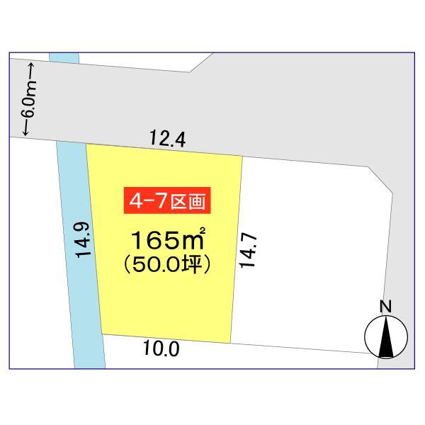 Compartment figure. Land price 12,225,000 yen, Land area 165 sq m