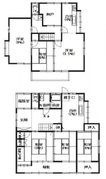 Floor plan. 13.5 million yen, 6DK+S, Land area 196.7 sq m , Building area 149.46 sq m