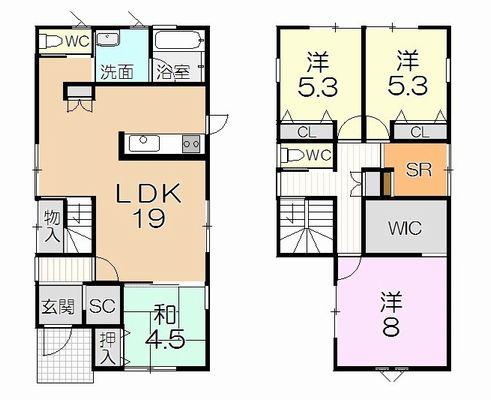 Floor plan. 28,750,000 yen, 4LDK, Land area 155.28 sq m , Building area 110.12 sq m