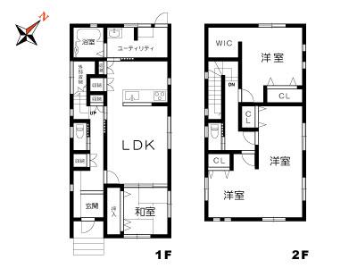Floor plan. 25,800,000 yen, 4LDK, Land area 152.34 sq m , Building area 113.65 sq m