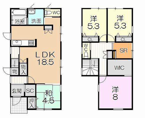 Floor plan. 28,740,000 yen, 4LDK, Land area 155.12 sq m , Building area 110.12 sq m