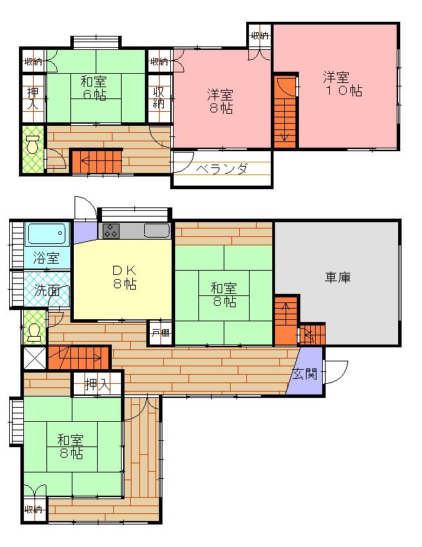 Floor plan. 12.8 million yen, 5DK, Land area 296.07 sq m , Building area 164.37 sq m floor plan