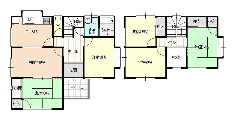 Floor plan. 9.5 million yen, 6DK, Land area 173.85 sq m , Building area 120 sq m
