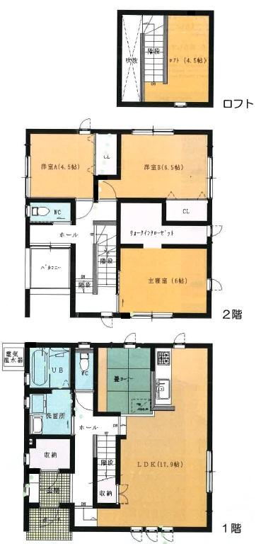 Floor plan. 24,900,000 yen, 3LDK, Land area 199 sq m , Building area 99.36 sq m