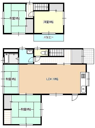Floor plan. 8.8 million yen, 4LDK, Land area 190.87 sq m , Building area 103.69 sq m