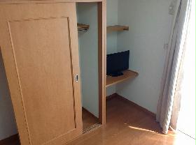 Living and room. Spacious closet and digital terrestrial TV.