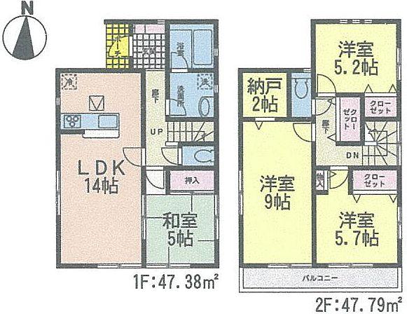 Floor plan. 20.8 million yen, 4LDK + S (storeroom), Land area 167.73 sq m , Building area 95.17 sq m