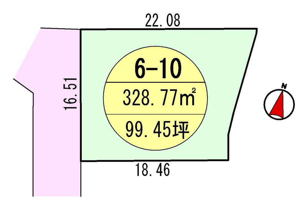 Compartment figure. Land price 4.5 million yen, Land area 328.77 sq m 6-10