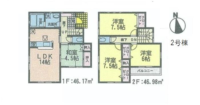 Floor plan. 21,800,000 yen, 4LDK, Land area 166.42 sq m , Building area 93.15 sq m