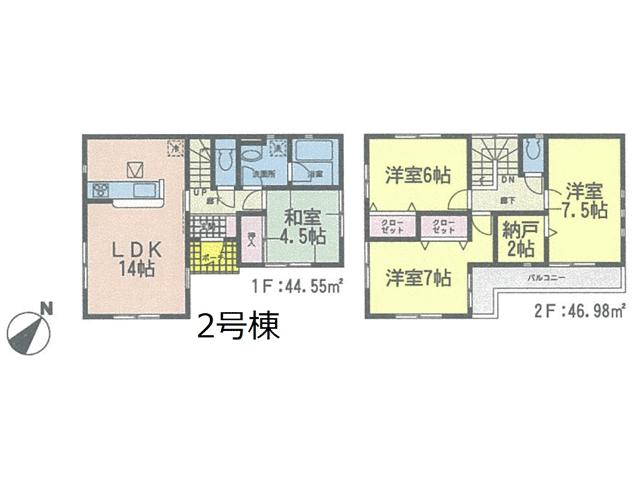 Floor plan. 19,800,000 yen, 4LDK, Land area 280.71 sq m , Building area 91.53 sq m 2 Building plan view