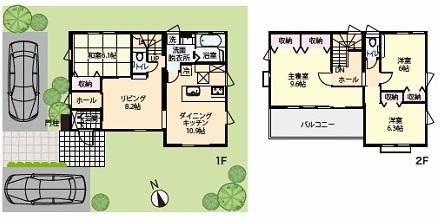 Floor plan. (B Building), Price 31,980,000 yen, 4LDK, Land area 187.05 sq m , Building area 108.66 sq m