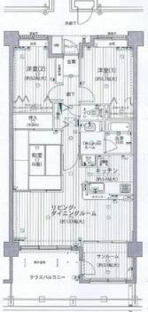 Floor plan. 3LDK, Price 21 million yen, Occupied area 82.44 sq m , Balcony area 13.92 sq m