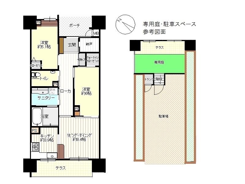 Floor plan. 2LDK, Price 19,800,000 yen, Occupied area 66.36 sq m