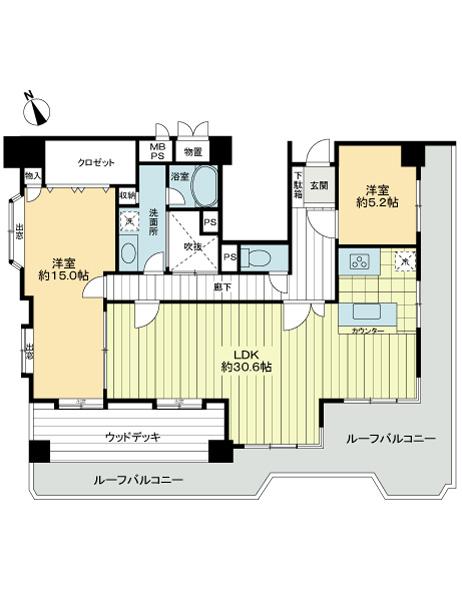 Floor plan. 2LDK, Price 38 million yen, Footprint 120.47 sq m 2LDK