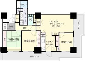 Floor plan. 3LDK, Price 28 million yen, Occupied area 80.29 sq m , Balcony area 29.09 sq m