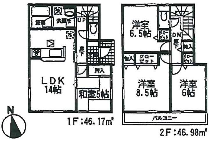 Floor plan. 22,800,000 yen, 4LDK, Land area 175.05 sq m , Building area 93.15 sq m 4 Building plan view