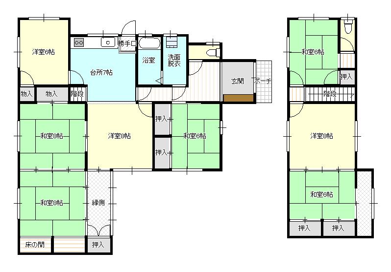 Floor plan. 5.8 million yen, 8DK, Land area 255 sq m , Building area 140.47 sq m