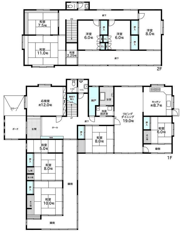 Floor plan. 43,400,000 yen, 10LDK + S (storeroom), Land area 1,496.6 sq m , Building area 338.11 sq m