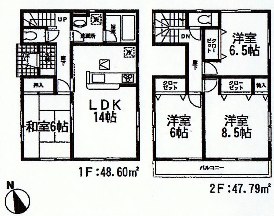 Floor plan. 22,800,000 yen, 4LDK, Land area 145.54 sq m , Building area 96.39 sq m