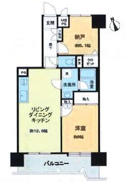 Floor plan. 1LDK + S (storeroom), Price 9.9 million yen, Occupied area 55.67 sq m , Balcony area 8.48 sq m