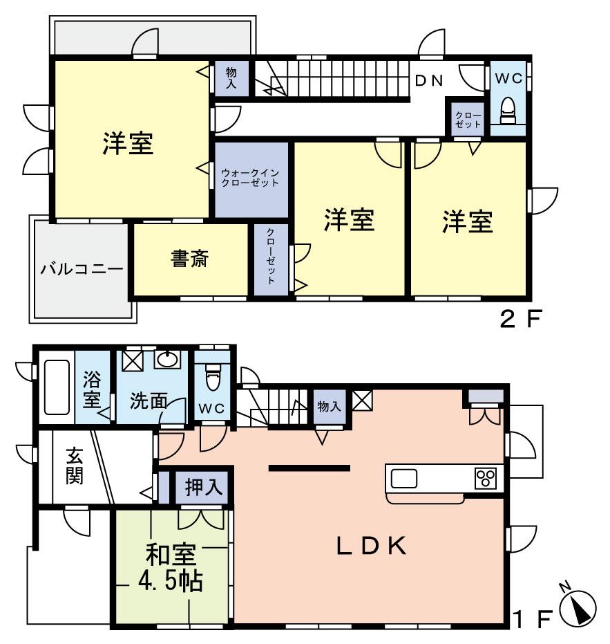 Floor plan. 35,200,000 yen, 4LDK + S (storeroom), Land area 191 sq m , Building area 117.12 sq m