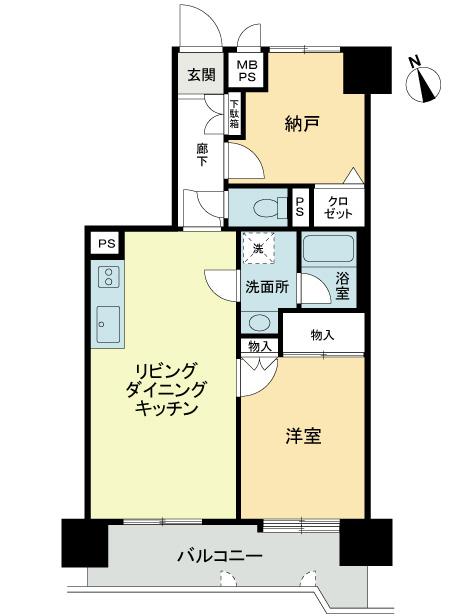 Floor plan. 1LDK + S (storeroom), Price 11.5 million yen, Occupied area 55.67 sq m , Balcony area 8.48 sq m 1SLDK