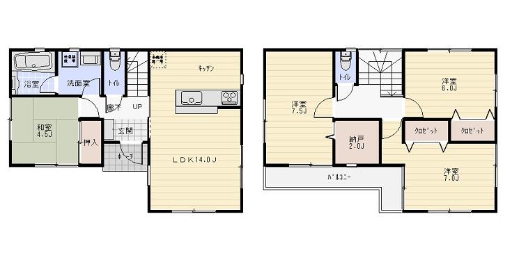 Floor plan. 18,800,000 yen, 4LDK, Land area 167.53 sq m , Building area 91.53 sq m 5 Building plan view