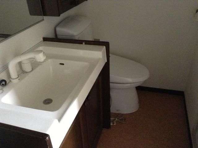 Wash basin, toilet. There is also on the second floor