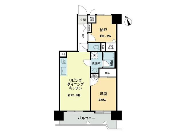Floor plan. 1LDK + S (storeroom), Price 9.9 million yen, Occupied area 55.67 sq m 304, Room plan view