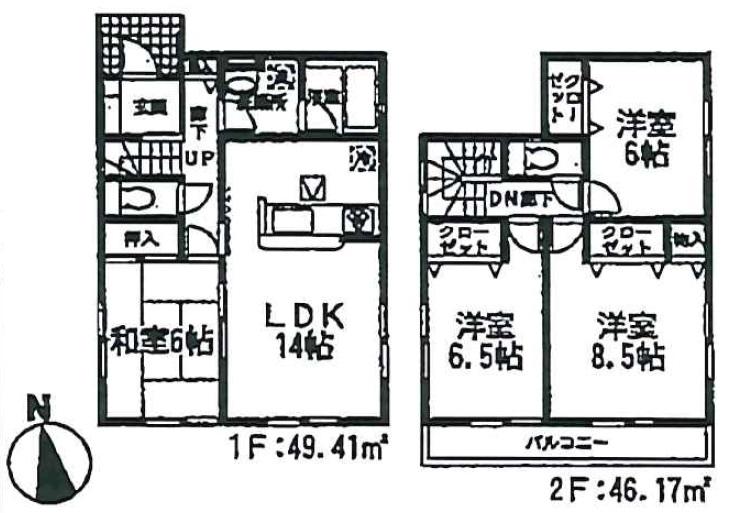 Floor plan. 21,800,000 yen, 4LDK, Land area 174.51 sq m , Building area 95.58 sq m 3 Building plan view