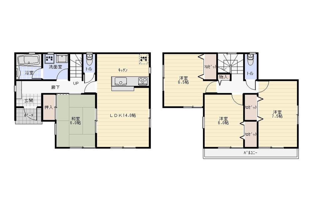 Floor plan. 17,900,000 yen, 4LDK, Land area 171.42 sq m , Building area 94.36 sq m 6 Building plan view