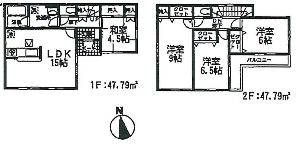 Floor plan. 22,800,000 yen, 4LDK, Land area 155.42 sq m , Building area 95.58 sq m 3 Building plan view