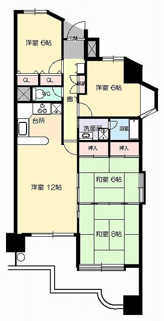 Floor plan. 4LDK, Price 13.5 million yen, Occupied area 87.03 sq m