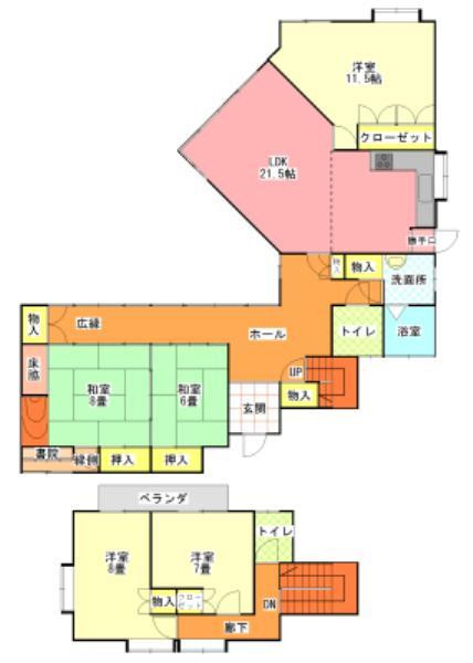 Floor plan. 13.8 million yen, 5LDK, Land area 550.91 sq m , Building area 171.95 sq m 5LDK