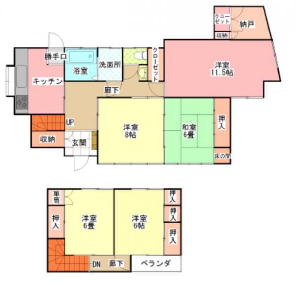 Floor plan. 14.8 million yen, 5DK+S, Land area 232.71 sq m , Building area 116.4 sq m