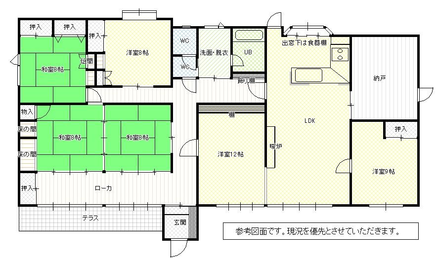 Floor plan. 25 million yen, 6LDK + S (storeroom), Land area 1,442.52 sq m , Building area 202.12 sq m