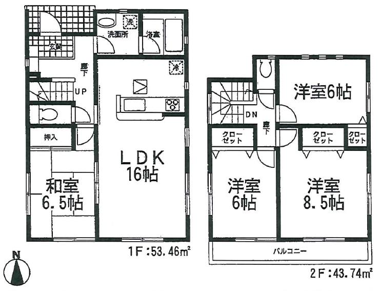 Floor plan. 25,800,000 yen, 4LDK, Land area 195.03 sq m , Building area 195.03 sq m 1 Building plan view