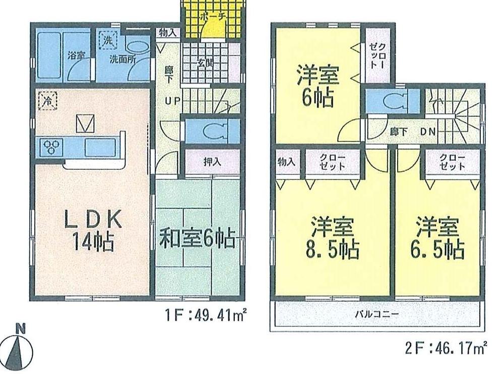 Floor plan. 22 million yen, 4LDK, Land area 180.98 sq m , Building area 95.58 sq m