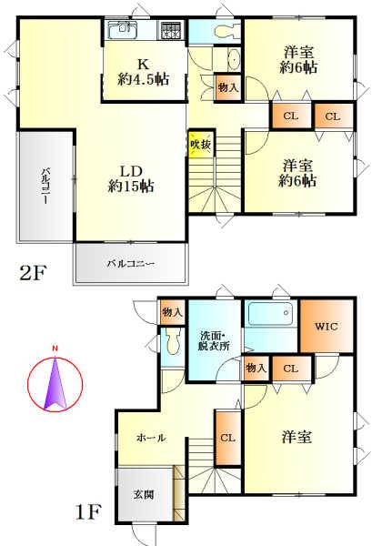 Floor plan. 19,800,000 yen, 3LDK, Land area 230.42 sq m , Building area 119.29 sq m